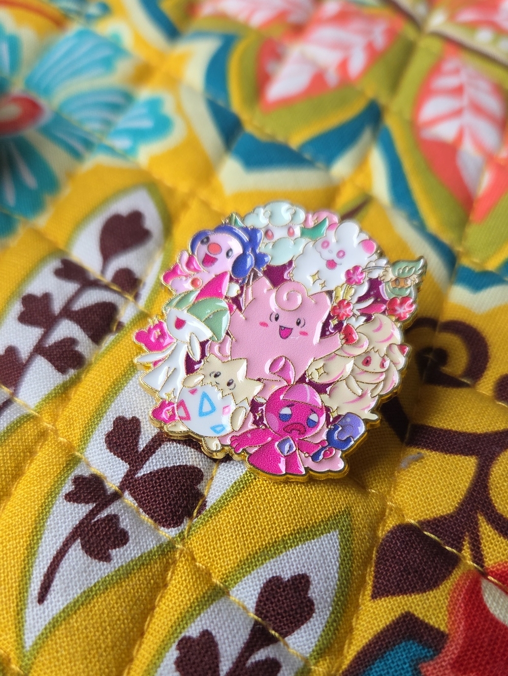 Pokémon Pink and Pastel Enamel Pin – Cute Clefairy Group
